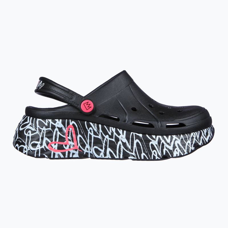 Női papucs SKECHERS JGoldcrown Max Cushioning Foamies Love True black 10