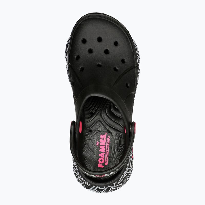 Női papucs SKECHERS JGoldcrown Max Cushioning Foamies Love True black 12