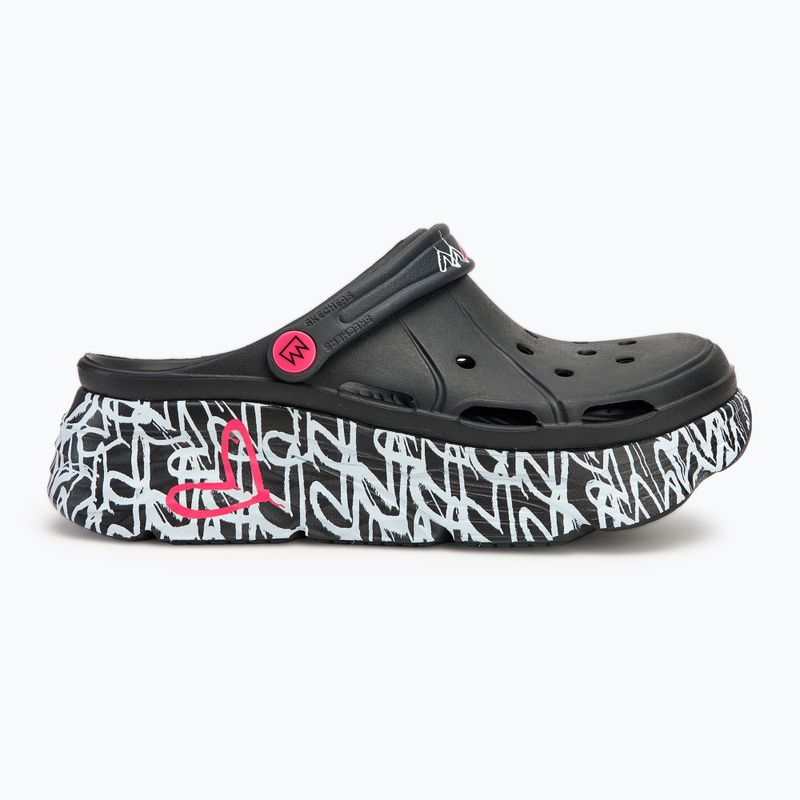Női papucs SKECHERS JGoldcrown Max Cushioning Foamies Love True black 3