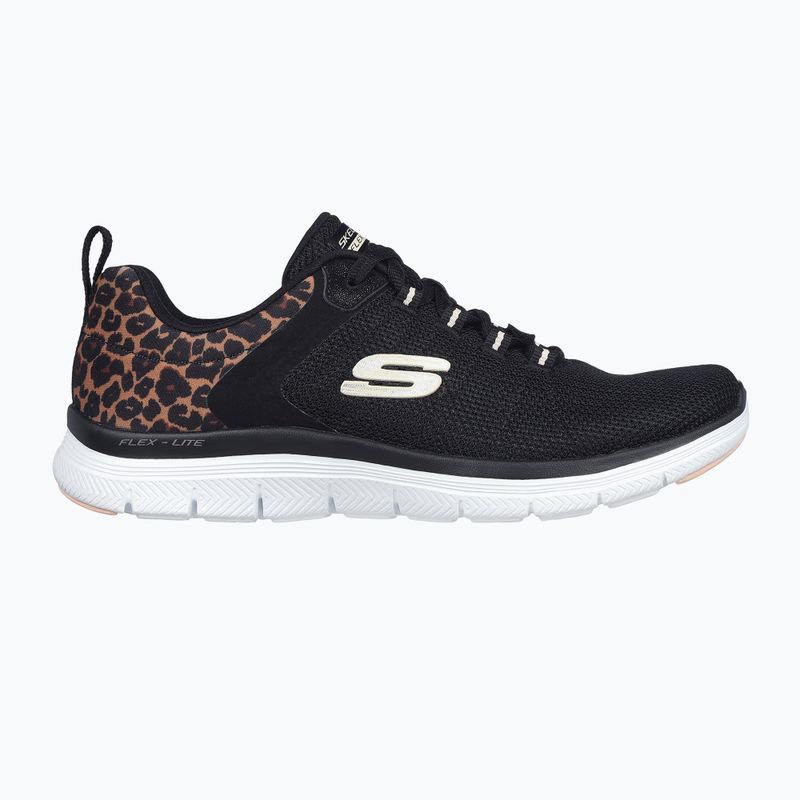 SKECHERS női cipő Flex Appeal 4.0 Wild Ballad fekete/leopárd