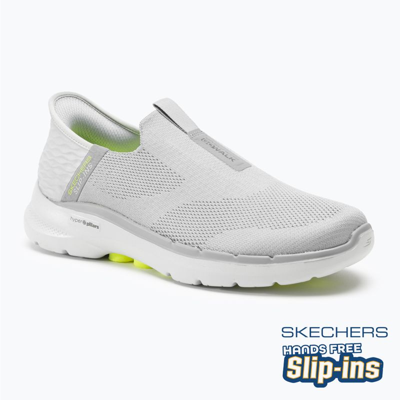 Férfi SKECHERS Slip-ins Go Walk 6 Easy On szürke/szürke/zöld cipő