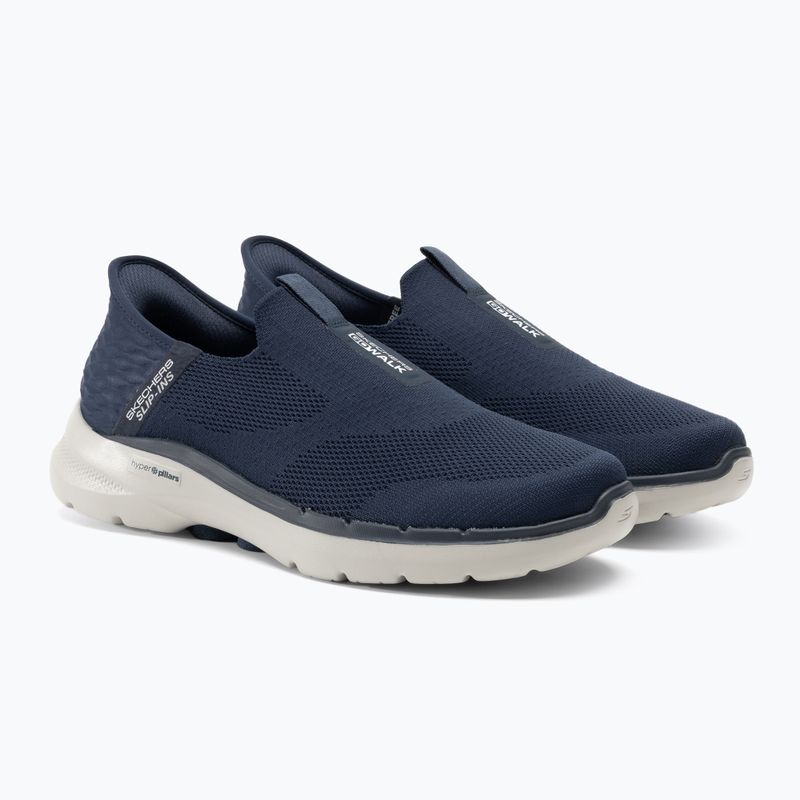 Férfi SKECHERS Slip-ins Go Walk 6 Easy On navy/fehér cipő 4
