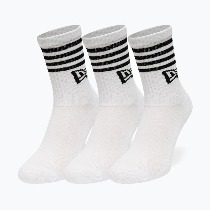 New Era Stripe Crew zokni 3 pár fehér