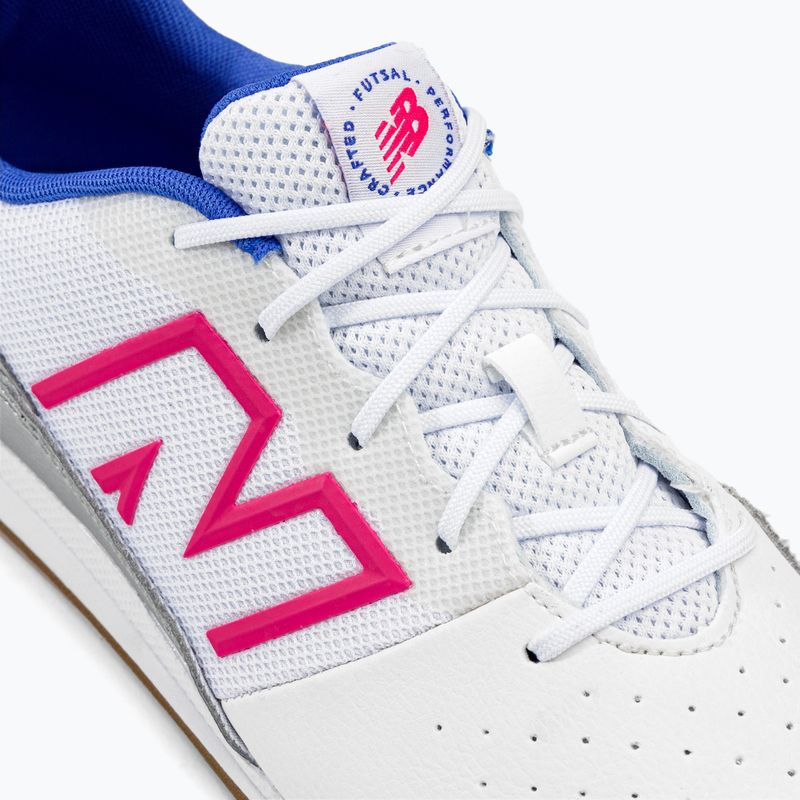 New Balance Audazo V6 Command IN gyermek futballcipő fehér 8