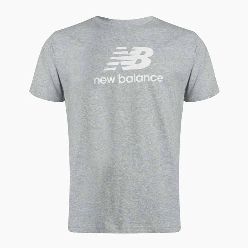 New Balance Essentials Stacked Logo Co szürke férfi edzőpóló NBMT31541AG 5