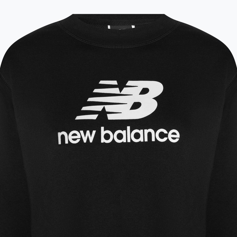 Női tréning pulóver New Balance Essentials Stacked Logo French Terry kapucnis pulóver fekete NBWT31533 7