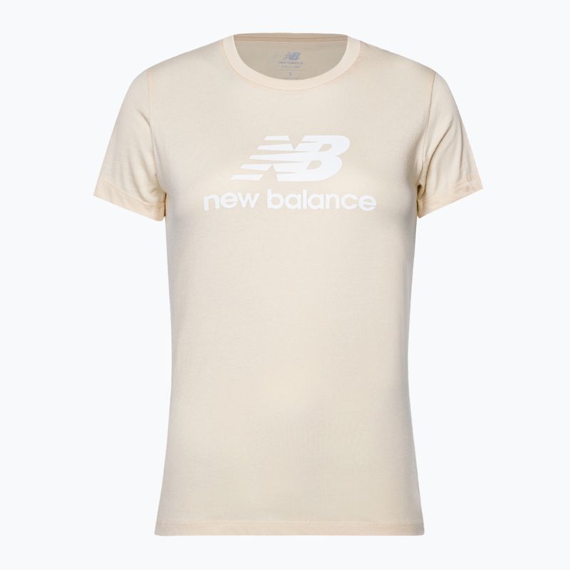 Női New Balance Essentials Stacked Logo Co T-shirt bézs NBWT31546 5