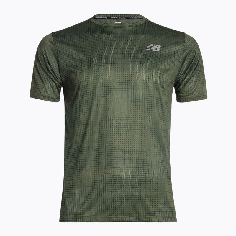 Férfi New Balance Top Printed Impact Run SS futópóló Zöld NBMT21263DON 6