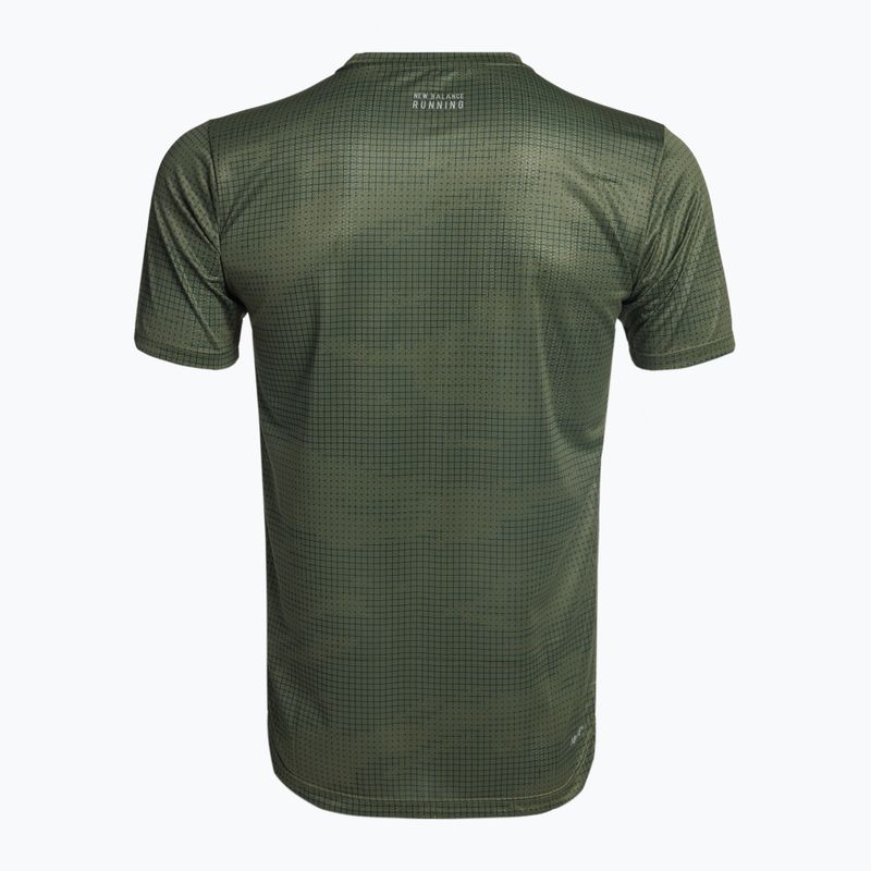 Férfi New Balance Top Printed Impact Run SS futópóló Zöld NBMT21263DON 7