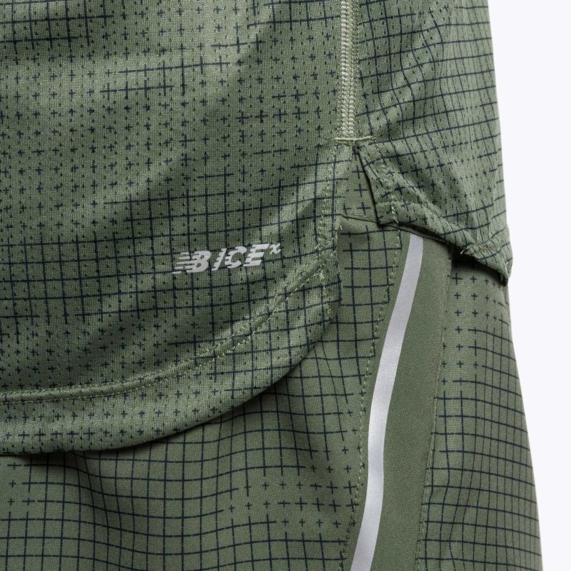 Férfi New Balance Top Printed Impact Run SS futópóló Zöld NBMT21263DON 5
