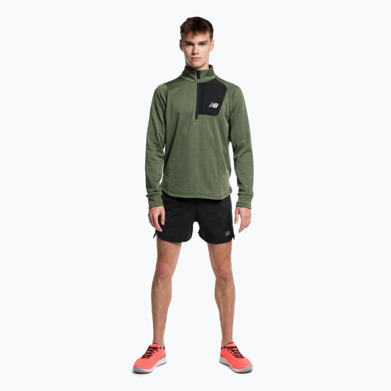 Férfi tréningpóló New Balance Top NB Heat Grid Half Zip szürke NBMT23252DO1 2
