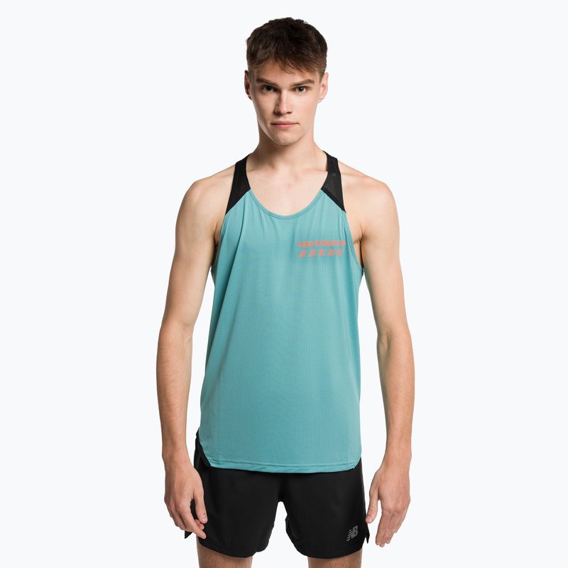 Férfi futó felső New Balance Accelerate Pacer Singlet kék MT31240FAD