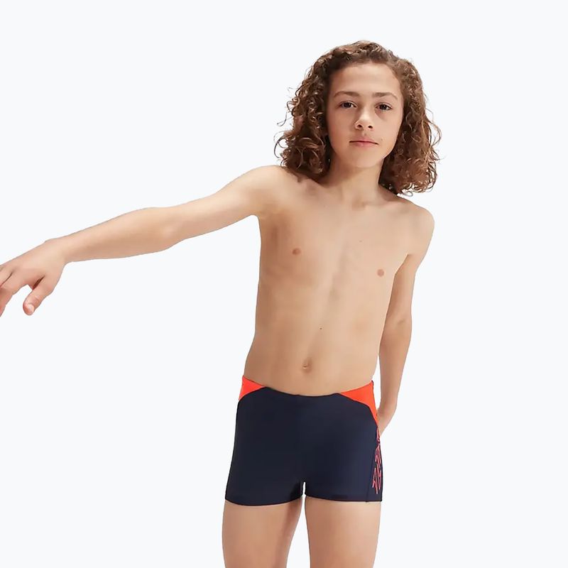 Speedo Hyper Boom Logo Splice gyermek úszónadrág navy/narancs színben 8