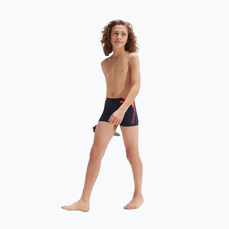 Speedo Hyper Boom Logo Splice gyermek úszónadrág navy/narancs színben 11