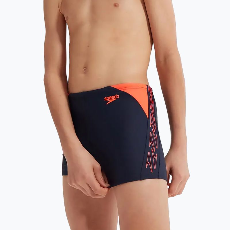 Speedo Hyper Boom Logo Splice gyermek úszónadrág navy/narancs színben 12