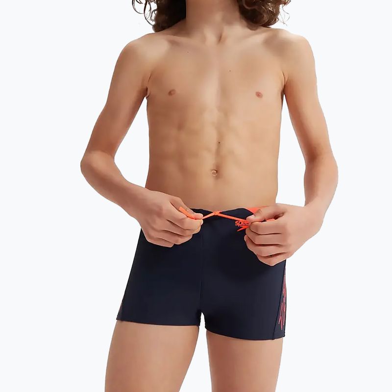 Speedo Hyper Boom Logo Splice gyermek úszónadrág navy/narancs színben 13