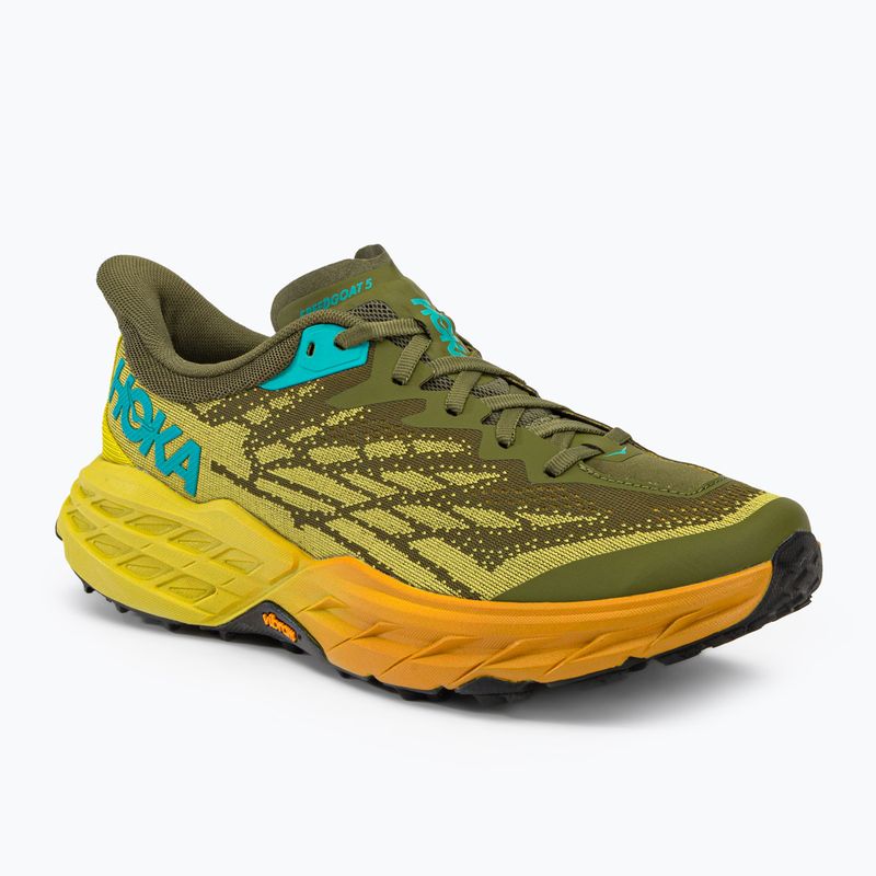 HOKA Speedgoat 5 férfi futócipő zöld-sárga 1123157-APFR