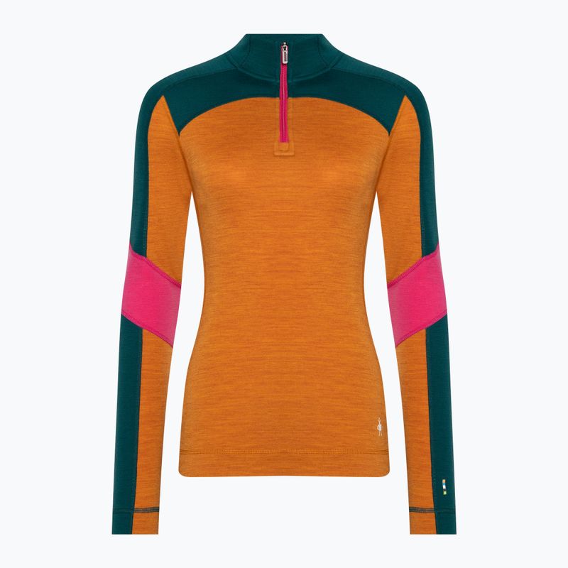 Női termoaktív pulóver Smartwool Merino Baselayer Colorblock 1/4 Zip Boxed marmalade heather 3