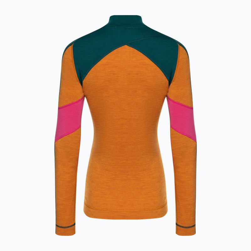 Női termoaktív pulóver Smartwool Merino Baselayer Colorblock 1/4 Zip Boxed marmalade heather 4