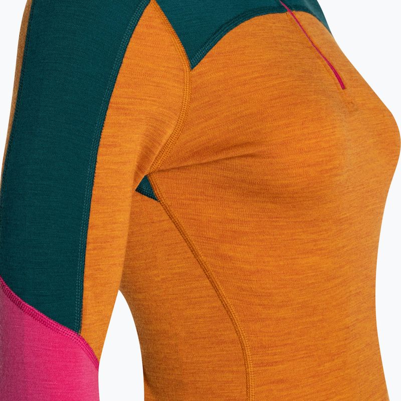Női termoaktív pulóver Smartwool Merino Baselayer Colorblock 1/4 Zip Boxed marmalade heather 7