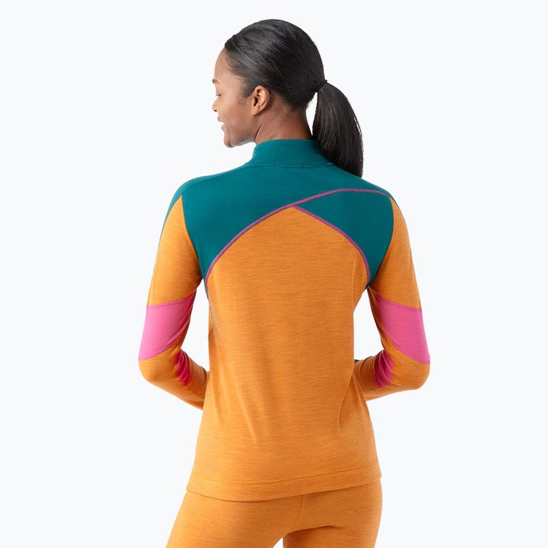 Női termoaktív pulóver Smartwool Merino Baselayer Colorblock 1/4 Zip Boxed marmalade heather 2