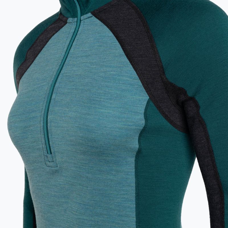 Női Smartwool Merino alapréteg 1/2 Zip Boxed termikus pulóver cascade zöld heather 5