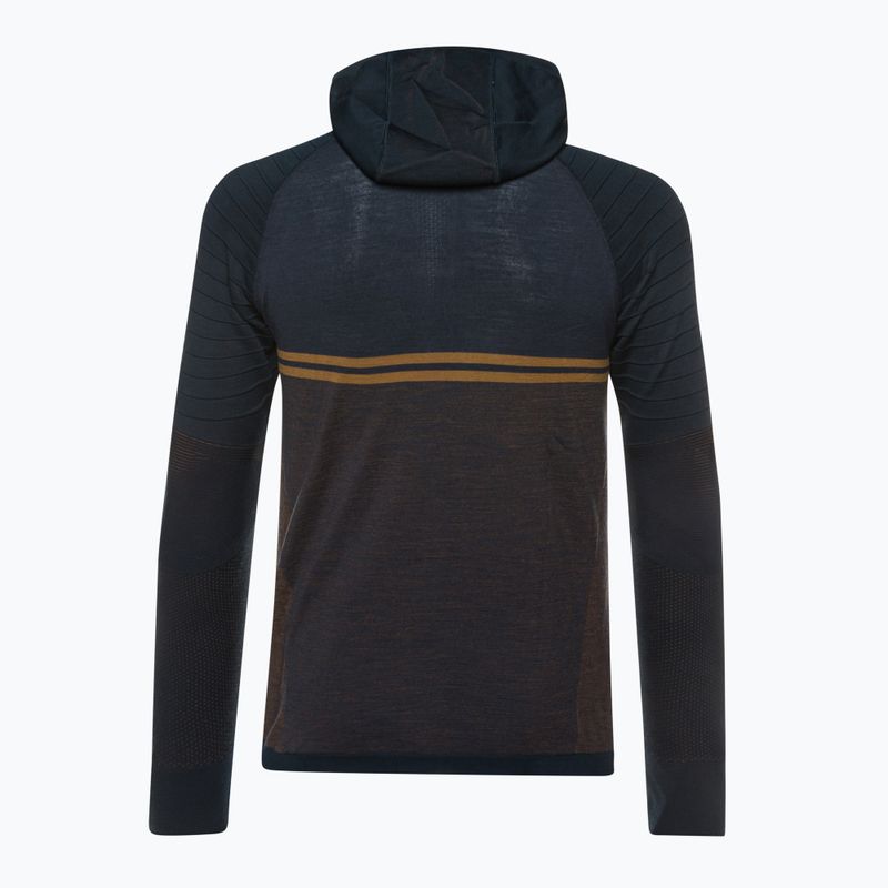 Férfi Smartwool Intraknit Merino Tech deep navy-fox barna termikus melegítő pulóver 4