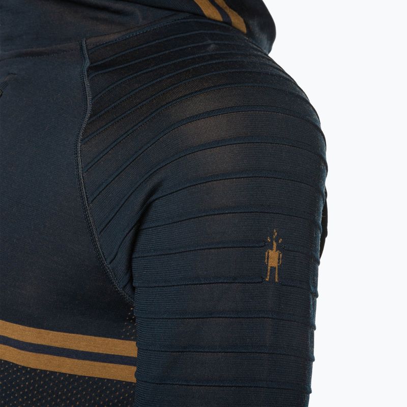 Férfi Smartwool Intraknit Merino Tech deep navy-fox barna termikus melegítő pulóver 5