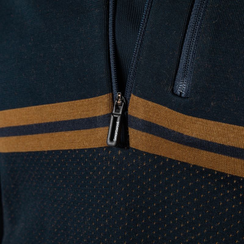 Férfi Smartwool Intraknit Merino Tech deep navy-fox barna termikus melegítő pulóver 6