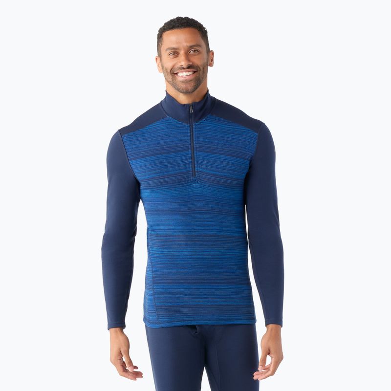 Férfi thermo hosszú ujjú Smartwool Merino 250 Baselayer 1/4 Zip Boxed deep navy color shift