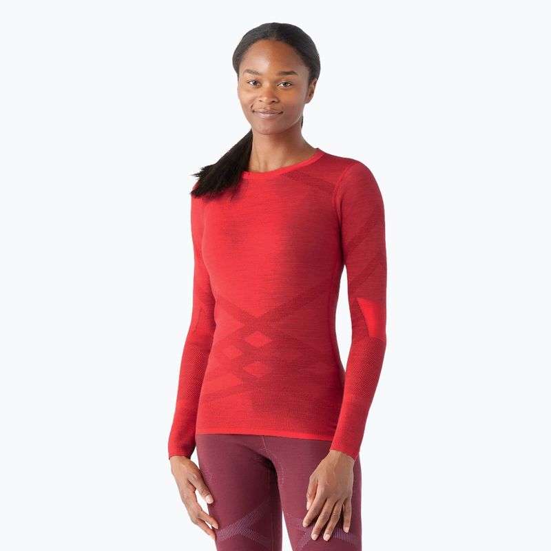 Női hőaktív pulóver Smartwool Intraknit Thermal Merino Baselayer Crew scarlet/black 7