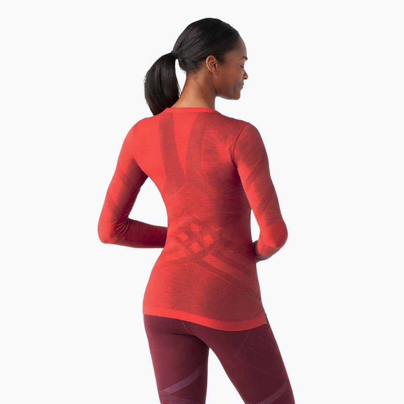Női hőaktív pulóver Smartwool Intraknit Thermal Merino Baselayer Crew scarlet/black 6