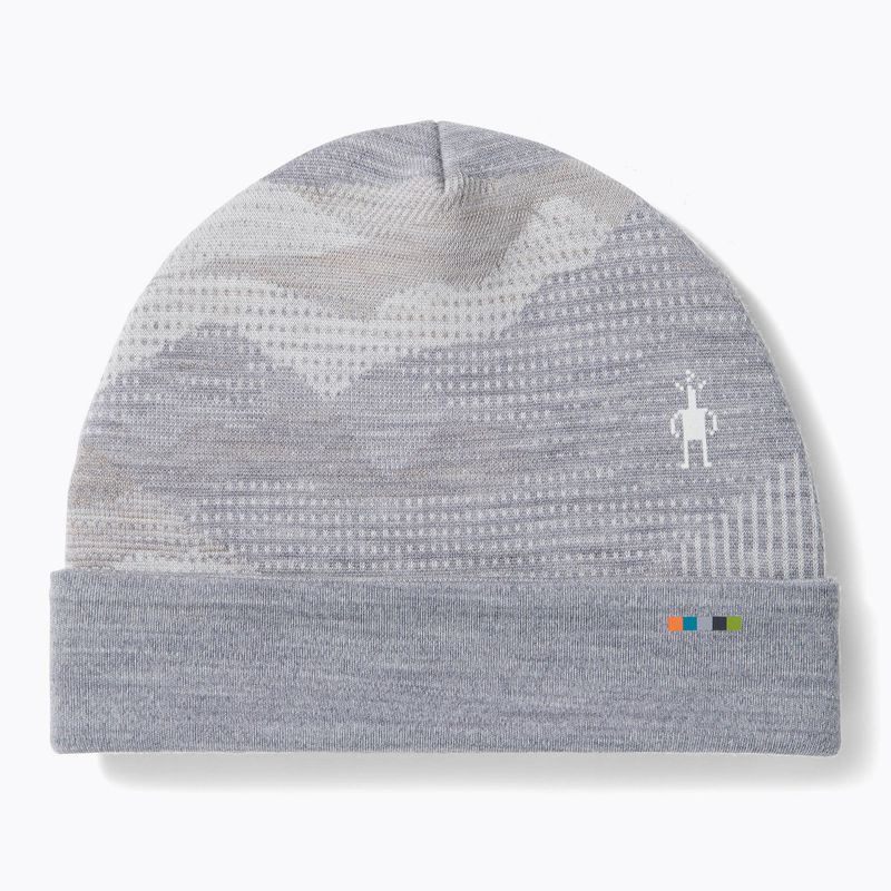Smartwool Merino Reversible Cuffed világosszürke hegyi tájkép sapka 6