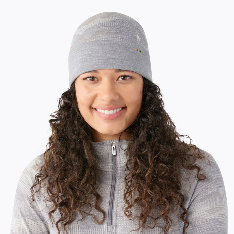 Smartwool Merino Reversible Cuffed világosszürke hegyi tájkép sapka 8