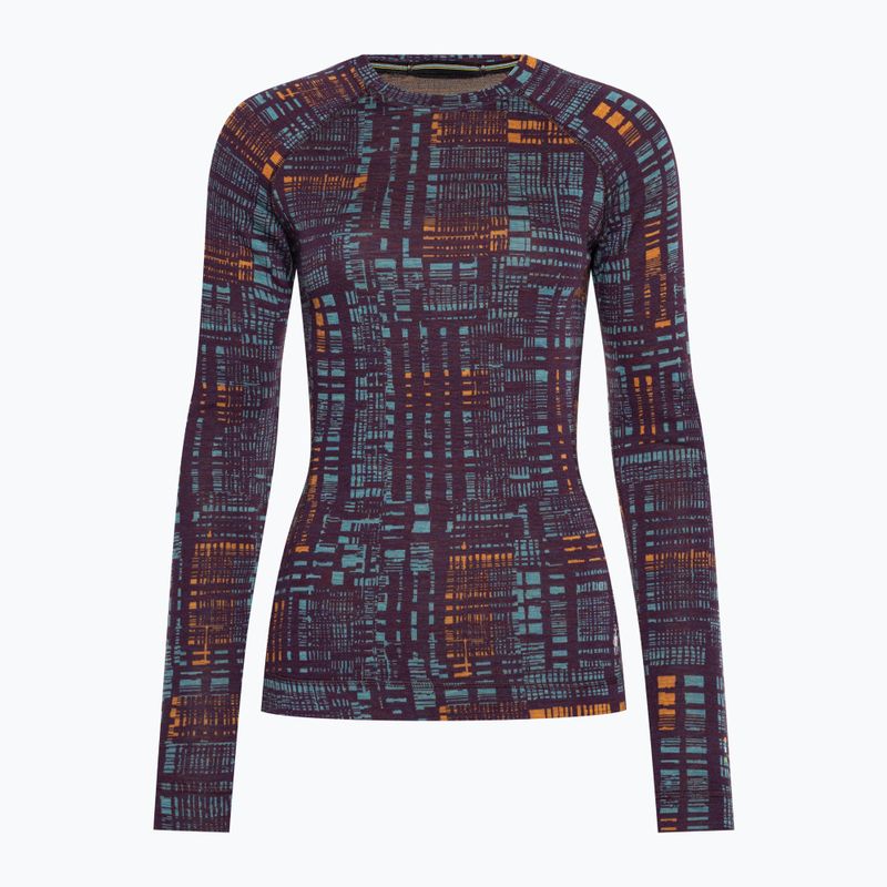 Női thermo hosszú ujjú Smartwool Merino 250 Baselayer Crew Boxed purple iris digi plaid 3