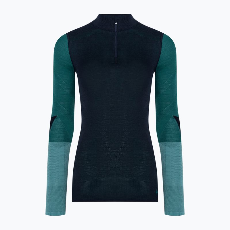Női termoaktív pulóver Smartwool Intraknit Thermal Merino Baselayer Colorblock 1/4 Zip navy 3