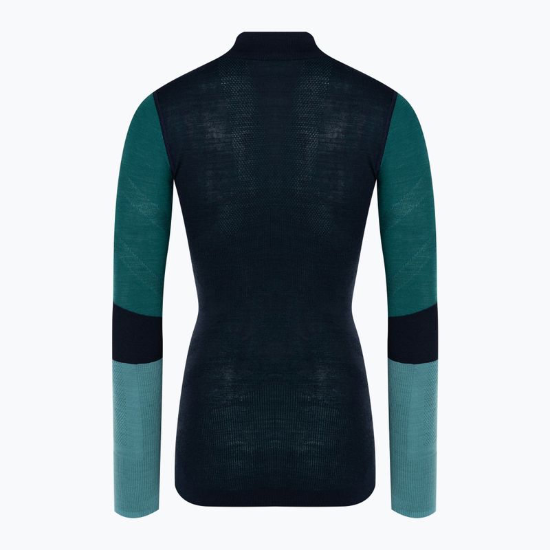 Női termoaktív pulóver Smartwool Intraknit Thermal Merino Baselayer Colorblock 1/4 Zip navy 4