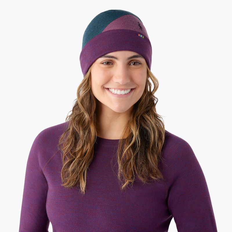 Smartwool Thermal Merino Colorblock téli sapka twilight blue heather 5