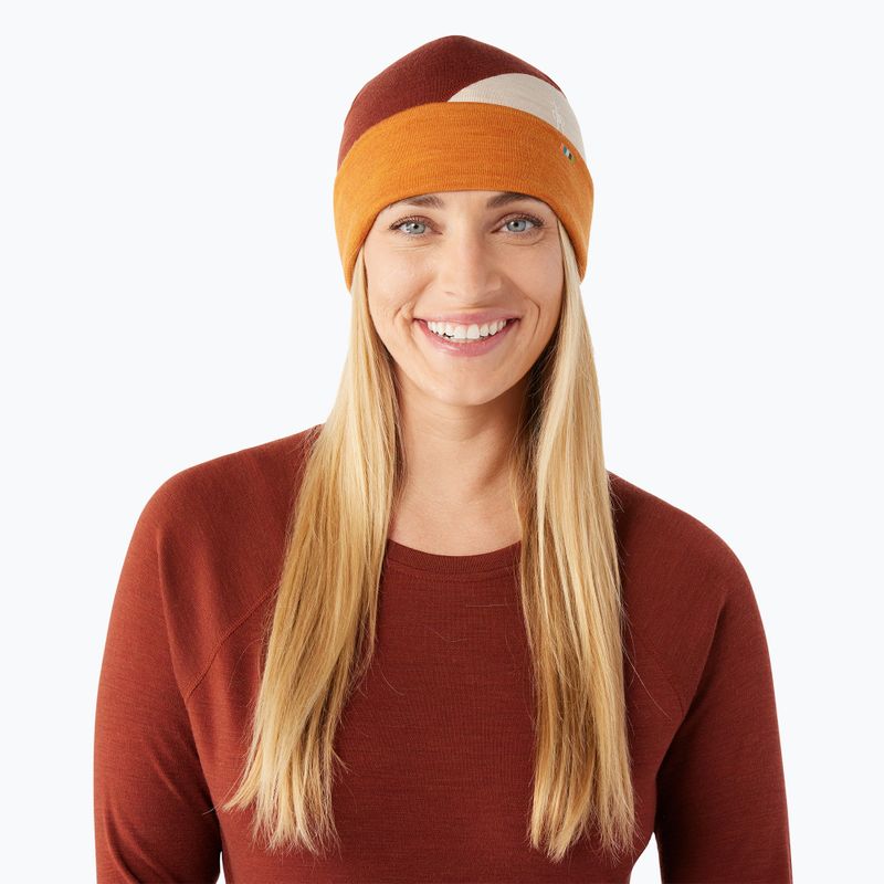 Smartwool Thermal Merino Colorblock téli sapka marmalade heather 2
