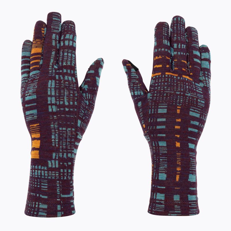 Smartwool Thermal Merino túrakesztyű lila írisz digi kockás 3