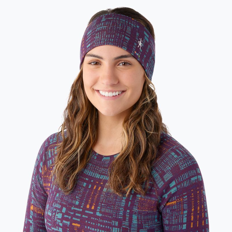 Fejpánt Smartwool Thermal Merino Reversible purple iris digi plaid 2