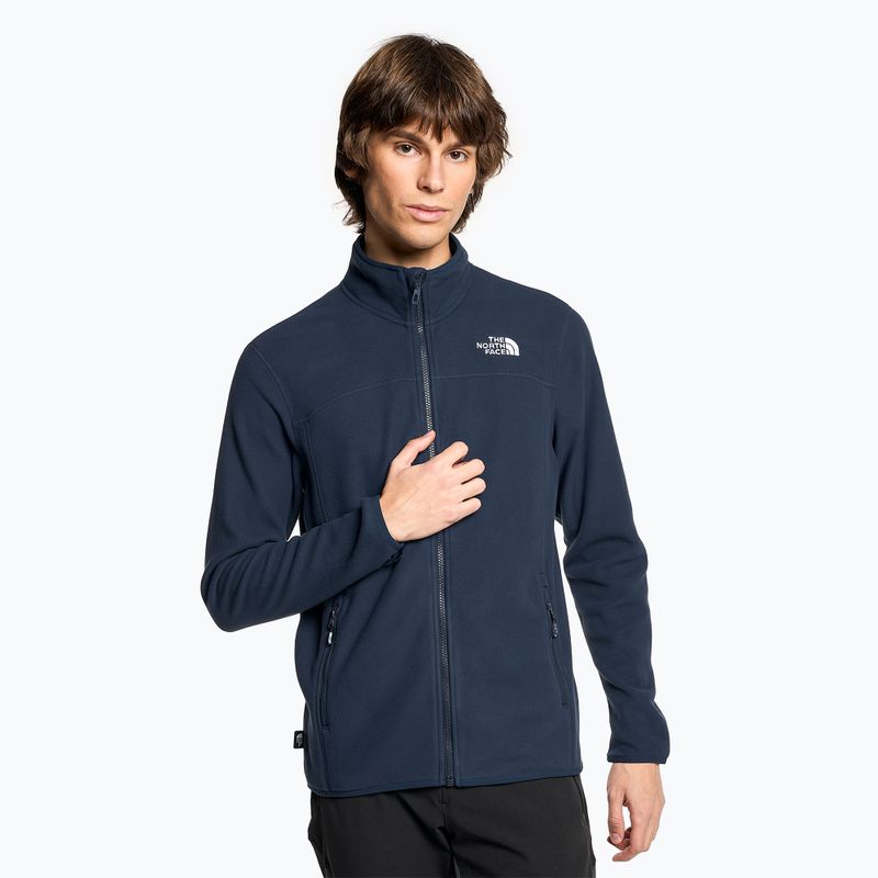 Férfi gyapjú pulóver The North Face 100 Glacier Full Zip csúcstalálkozó navy