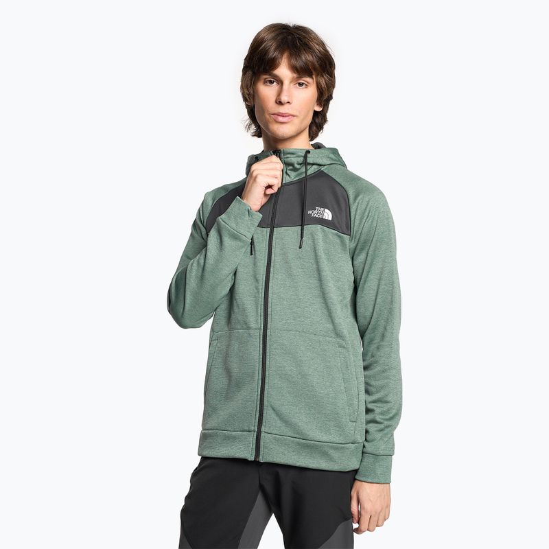 Férfi trekking pulóver The North Face Reaxion Fleece F/Z Hoodie dark sage heather/asphalt szürke