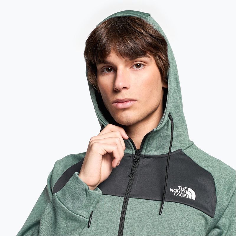 Férfi trekking pulóver The North Face Reaxion Fleece F/Z Hoodie dark sage heather/asphalt szürke 3