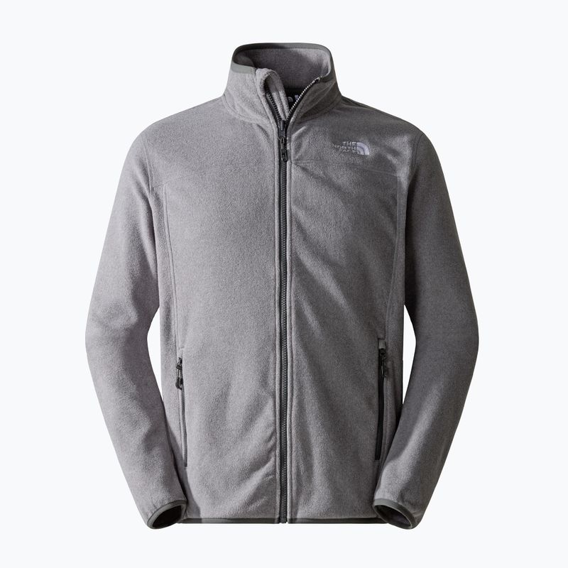 Férfi The North Face 100 Glacier Full Zip fleece pulóver közepes szürke szürke szürkefűz 4