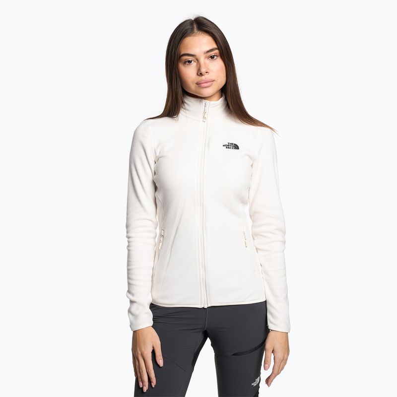 Női gyapjú pulóver The North Face 100 Glacier Fz gardenia fehér
