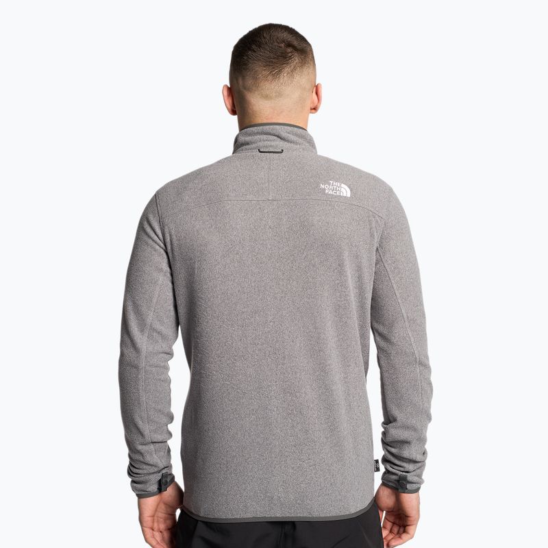 Férfi The North Face 100 Glacier Full Zip fleece pulóver közepes szürke szürke szürkefűz 2