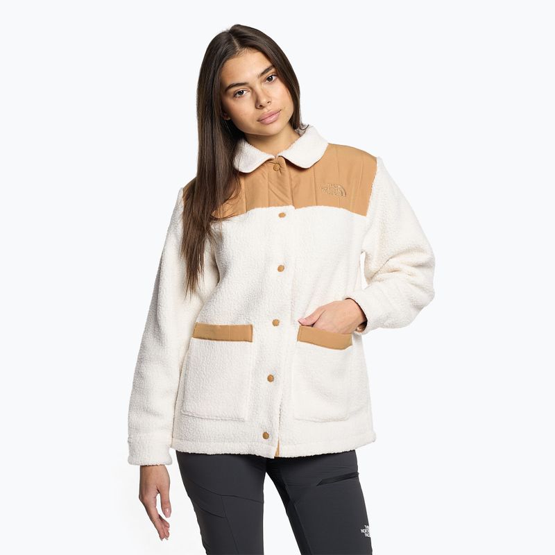 Női pulóver The North Face Cragmont Fleece Shacket gardenia white/almond butter