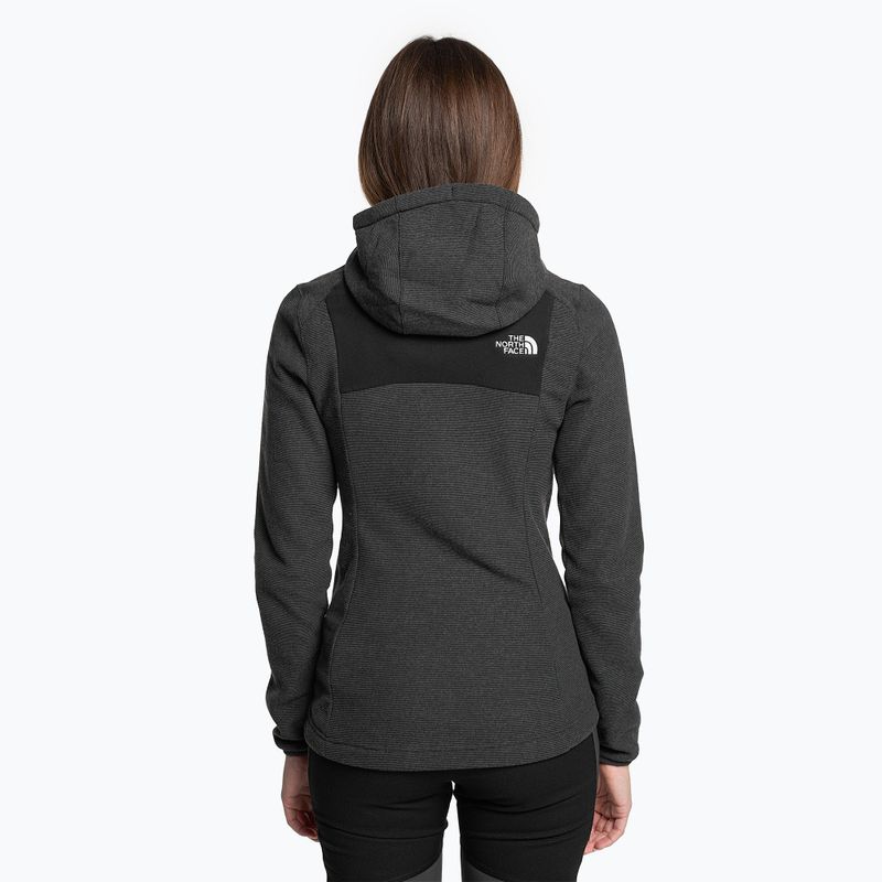 Női The North Face Homesafe Full Zip Fleece Hoodie fekete/aszfalt szürke csíkos/fekete 2