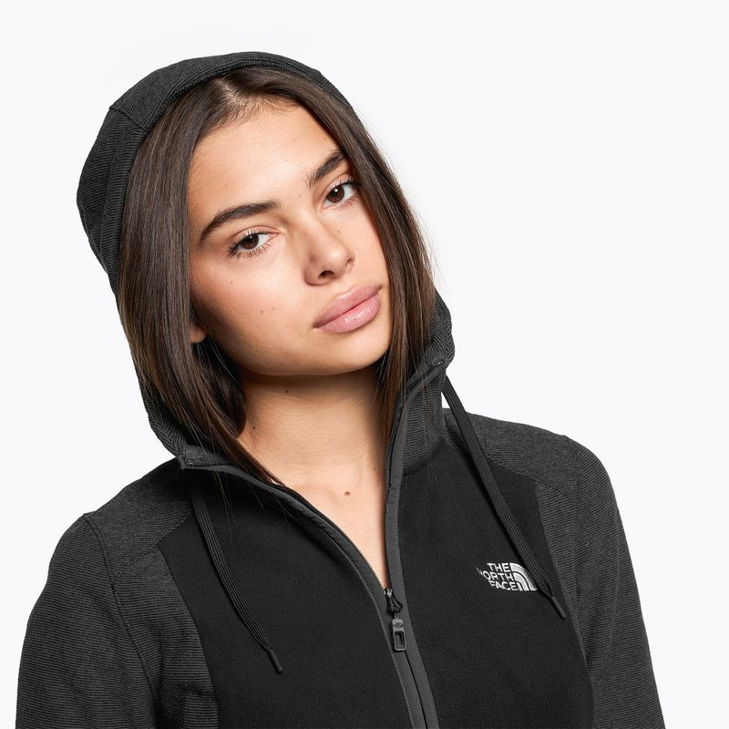 Női The North Face Homesafe Full Zip Fleece Hoodie fekete/aszfalt szürke csíkos/fekete 4